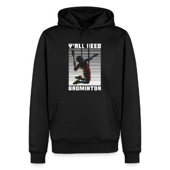 Badminton Vous avez tous besoin Le badminton aime le sport de raquette - Sweat à capuche Premium bio Homme - noir - Devant - Nico (187cm)