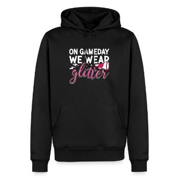 Cheerleading On Game Day We Wear Glitter Cheering - Männer Premium Bio Hoodie - Schwarz - Vorne - Nico (187cm)
