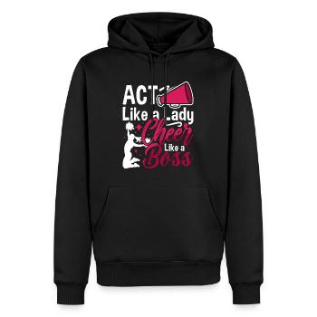 Cheerleading Agir comme une dame Cheer comme un acclamation - Sweat à capuche Premium bio Homme - noir - Devant - Nico (187cm)