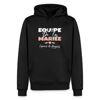 Equipe de la mariée copines de dingues - Sweat à capuche Premium bio Homme - noir - Devant - Nico (187cm)