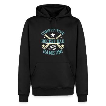 Hockey sur gazon Hockey compétitif Papa gardien de but - Sweat à capuche Premium bio Homme - noir - Devant - Nico (187cm)