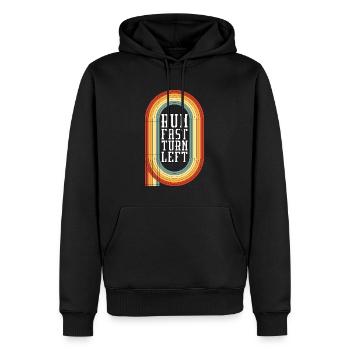 Track And Field Run Fast Turn Left Retro Sprinting - Männer Premium Bio Hoodie - Schwarz - Vorne - Nico (187cm)