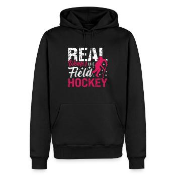 Field Hockey Real Women Like Hockey Goalkeeper - Männer Premium Bio Hoodie - Schwarz - Vorne - Nico (187cm)