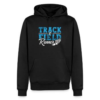 Track And Field Runner Loves Triathlon Sprinting - Men’s Premium Organic Hoodie - black - Front - Nico (187cm)