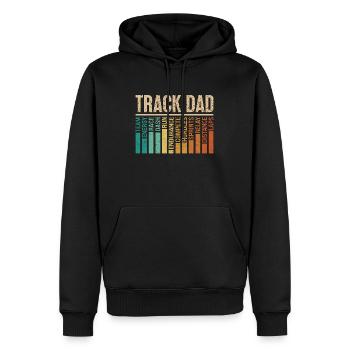 Track And Field Track Dad Retro Triathlon Running - Men’s Premium Organic Hoodie - black - Front - Nico (187cm)