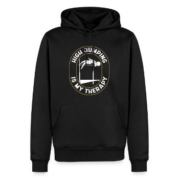 Le saut en hauteur est ma thérapie Athlétisme Courir Saut - Sweat à capuche Premium bio Homme - noir - Devant - Nico (187cm)