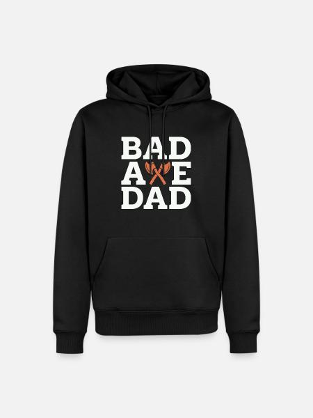 Axe Throwing Bad Axe Dad Hatchet Thrower Bullseye - Men’s Premium Organic Hoodie - black