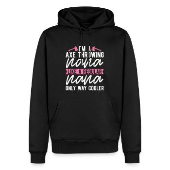 I'm An Axe Throwing Nana Bullseye Axe Throwing - Männer Premium Bio Hoodie - Schwarz - Vorne - Nico (187cm)