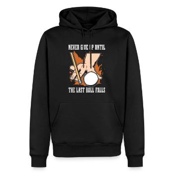 Cue Sports Never Give Up Until Snooker Pool Player - Männer Premium Bio Hoodie - Schwarz - Vorne - Nico (187cm)