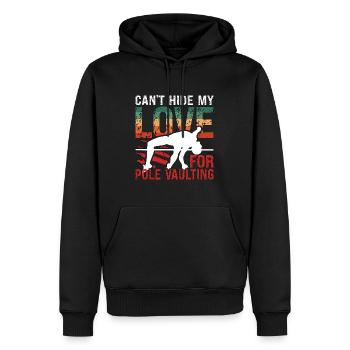 Pole Vault Can't Hide My Love Retro Pole Jumper - Männer Premium Bio Hoodie - Schwarz - Vorne - Nico (187cm)
