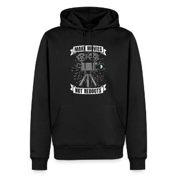 Faire des films Faire des films Pas Reboots Producteur de film - Sweat à capuche Premium bio Homme - noir - Devant - Nico (187cm)