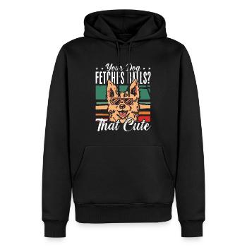 Dresseur d’animaux Votre chien va chercher des balles Retro Pet - Sweat à capuche Premium bio Homme - noir - Devant - Nico (187cm)