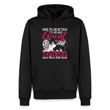 Animal Trainer Good Trainers Talk To Zookeeper - Männer Premium Bio Hoodie - Schwarz - Vorne - Nico (187cm)