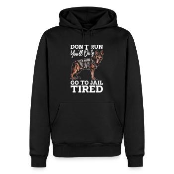 Animal Trainer Don't Run You'll Only Go Trainers - Männer Premium Bio Hoodie - Schwarz - Vorne - Nico (187cm)