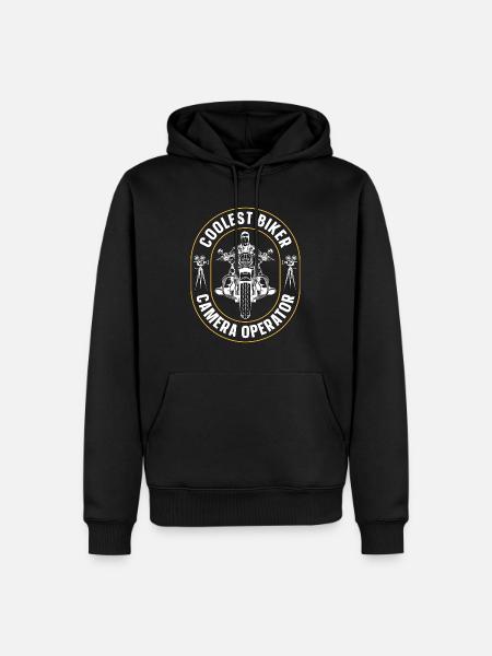 Caméraman Coolest Biker Camera Maker - Sweat à capuche Premium bio Homme - noir