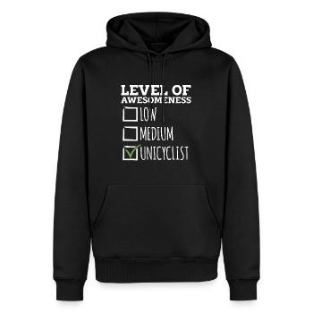 Unicycle Niveau De Génialité Vélo Unicycliste - Sweat à capuche Premium bio Homme - noir - Devant - Nico (187cm)