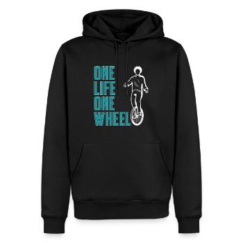 Unicycle One Life One Wheel Unicycle Unicycliste - Sweat à capuche Premium bio Homme - noir - Devant - Nico (187cm)