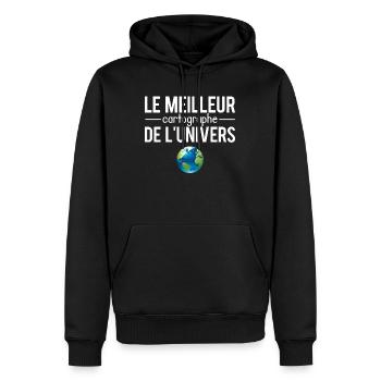 Le meilleur cartographe de l'univers humour - Sweat à capuche Premium bio Homme - noir - Devant - Nico (187cm)