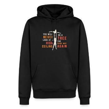 Contortion You Will Never Look At Aerial Hoop - Männer Premium Bio Hoodie - Schwarz - Vorne - Nico (187cm)