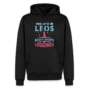 Contorsion Vous vivez dans Leos Booty Shorts Aerialist - Sweat à capuche Premium bio Homme - noir - Devant - Nico (187cm)