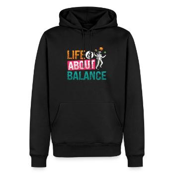 La vie de monocycle est une question d’équilibre cycliste monocycliste - Sweat à capuche Premium bio Homme - noir - Devant - Nico (187cm)