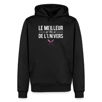 Le meilleur artificier de l'univers métier humour - Sweat à capuche Premium bio Homme - noir - Devant - Nico (187cm)