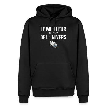 Le meilleur routier de l'univers chauffeur camion - Sweat à capuche Premium bio Homme - noir - Devant - Nico (187cm)