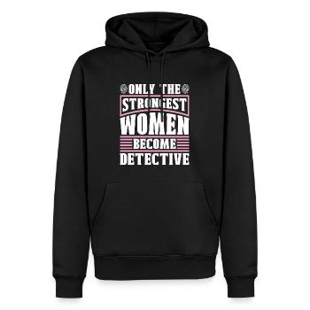 Detective Only The Strongest Women Fingerprints - Männer Premium Bio Hoodie - Schwarz - Vorne - Nico (187cm)