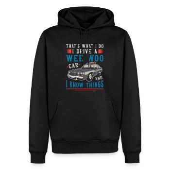 Policier c’est ce que je fais Je conduis Policier - Sweat à capuche Premium bio Homme - noir - Devant - Nico (187cm)