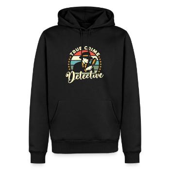 Détective True Crime Détective Retro Enquête - Sweat à capuche Premium bio Homme - noir - Devant - Nico (187cm)