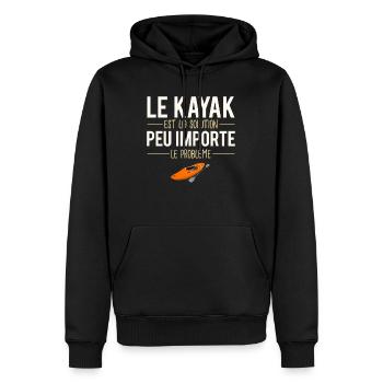 Le kayak est la solution peu importe le problème - Sweat à capuche Premium bio Homme - noir - Devant - Nico (187cm)