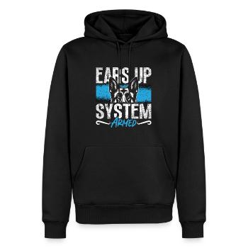 German Shepherd Ears Up System Armed Police Dogs - Men’s Premium Organic Hoodie - black - Front - Nico (187cm)