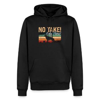 German Shepherd No Take Only Throw Retro Canine - Men’s Premium Organic Hoodie - black - Front - Nico (187cm)