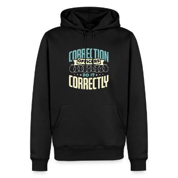 Correction Officers Do It Correctly Prison Guard - Men’s Premium Organic Hoodie - black - Front - Nico (187cm)