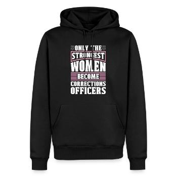 Corrections Officer Only The Strongest Thin Silver - Männer Premium Bio Hoodie - Schwarz - Vorne - Nico (187cm)