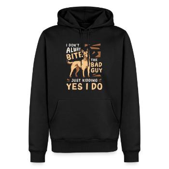 Malinois belge Je ne mords pas toujours un chien policier - Sweat à capuche Premium bio Homme - noir - Devant - Nico (187cm)