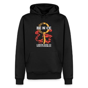 Criminalistique Soyez gentil Je Savoir-faire Criminologie - Sweat à capuche Premium bio Homme - noir - Devant - Nico (187cm)