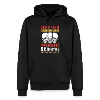 Sciences médico-légales Les morts racontent des histoires Médecine légale - Sweat à capuche Premium bio Homme - noir - Devant - Nico (187cm)