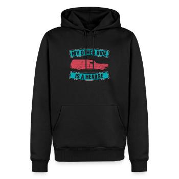 Embaumeur Mon autre manège est un salon funéraire Embaumeurs - Sweat à capuche Premium bio Homme - noir - Devant - Nico (187cm)