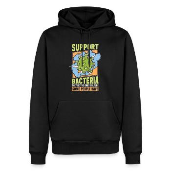 Un microbiologiste soutient les bactéries qu’ils sont scientifiques - Sweat à capuche Premium bio Homme - noir - Devant - Nico (187cm)