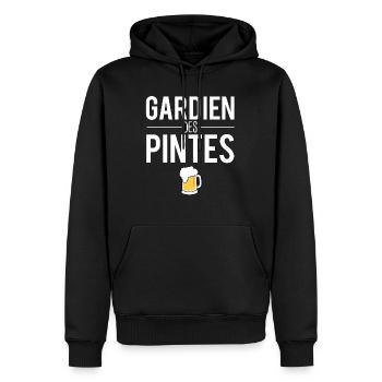 Gardien des pintes blague bière apéro humour - Sweat à capuche Premium bio Homme - noir - Devant - Nico (187cm)