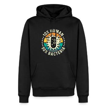 Microbiologiste 10% humain 90% bactéries Microbiologie - Sweat à capuche Premium bio Homme - noir - Devant - Nico (187cm)