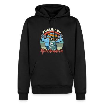 Microbiologist Fueled By Mitochondria Microbiology - Men’s Premium Organic Hoodie - black - Front - Nico (187cm)