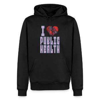 Travailleur de la santé publique I Soins de santé publique - Sweat à capuche Premium bio Homme - noir - Devant - Nico (187cm)