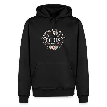 Fleuriste Restez calme J’utiliserai mes fleuristes de jardinage - Sweat à capuche Premium bio Homme - noir - Devant - Nico (187cm)