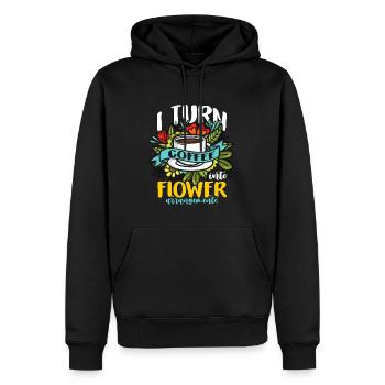 Fleuriste Je transforme le café en bouquet de fleurs Fleuristes - Sweat à capuche Premium bio Homme - noir - Devant - Nico (187cm)