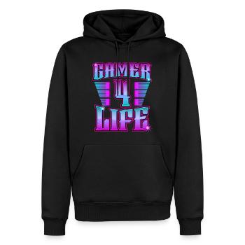 Gamer 4 Life Idée cadeau Gamer for Life - Sweat à capuche Premium bio Homme - noir - Devant - Nico (187cm)
