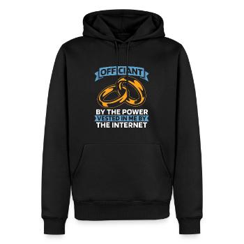 Officiant By The Power Vested In Wedding Minister - Men’s Premium Organic Hoodie - black - Front - Nico (187cm)