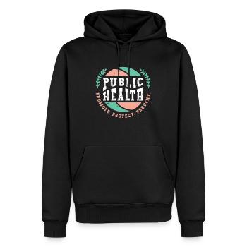 Santé publique Promouvoir Protéger Prévenir Virologue - Sweat à capuche Premium bio Homme - noir - Devant - Nico (187cm)