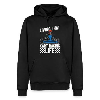 Kart Racing Vivre ce Kart Motorsport Kart Racer - Sweat à capuche Premium bio Homme - noir - Devant - Nico (187cm)